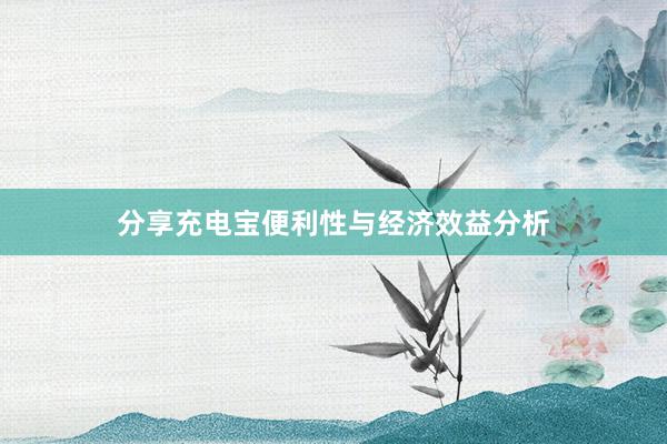 分享充电宝便利性与经济效益分析